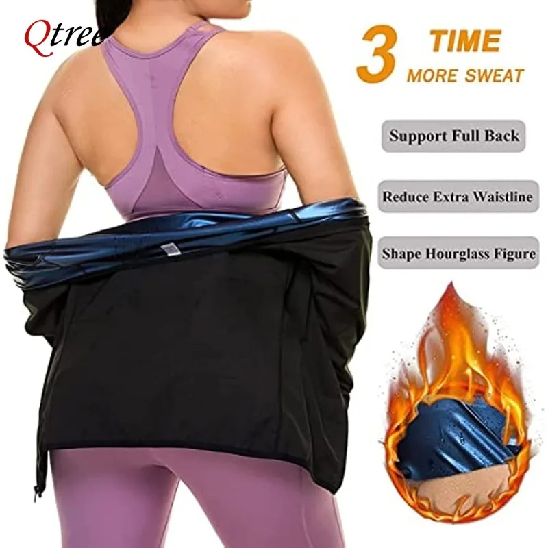 Qtree Workout Shapewear for Women Weight Loss Sauna Effect Body Shaper Waist Trainer Arm Slimmer Shirt Bodybuilding Trimmer Belt