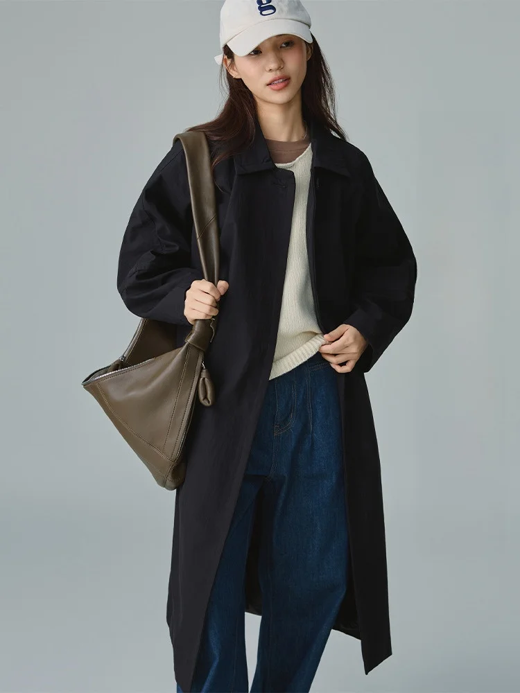 

Dwind Long Sle Women's Coat Casual Loose High-End Feel Autumn New Arrival Ele Faionable Cotton Nylon Outerwear