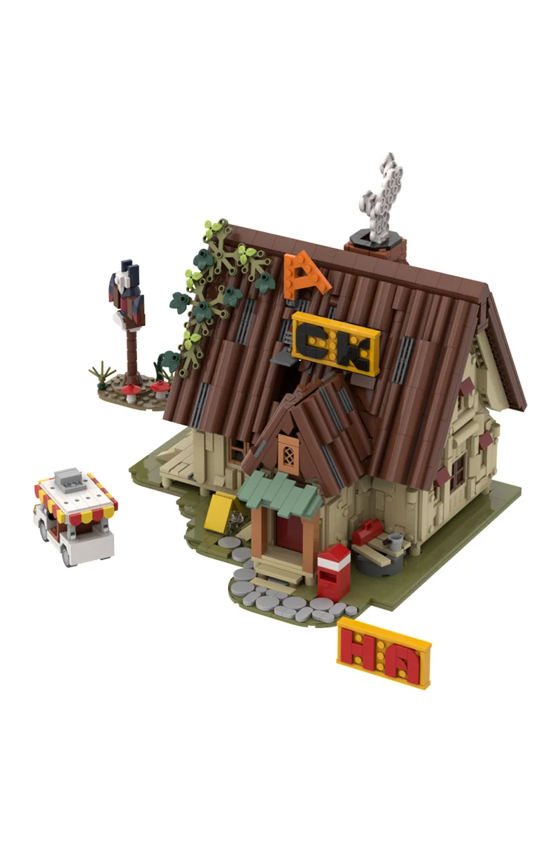 MOC Bill Seif Haus Baustein Modell Sets Schwerkraft Haus Mystery Shack Architektur Ziegel Montage Spielzeug Kits Geburtstag Geschenke