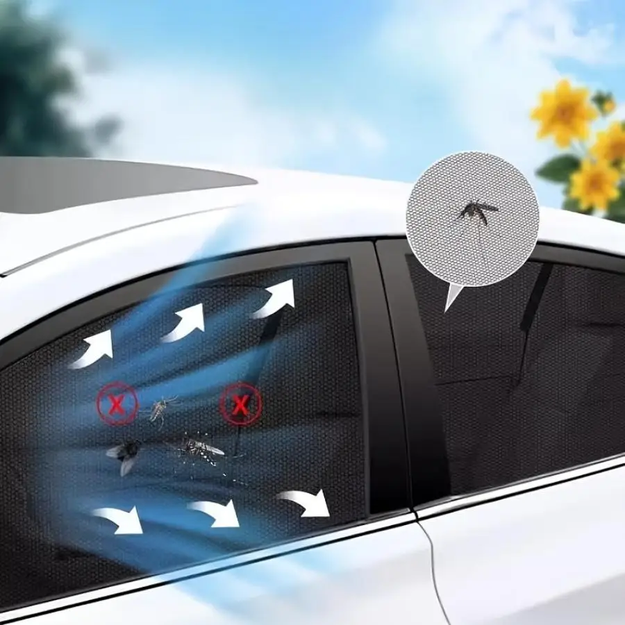 ستارة السيارة، شبكة ناموسية مضادة للبعوض في الصيف، حماية من الشمس، تهوية عازلة للحرارة #3