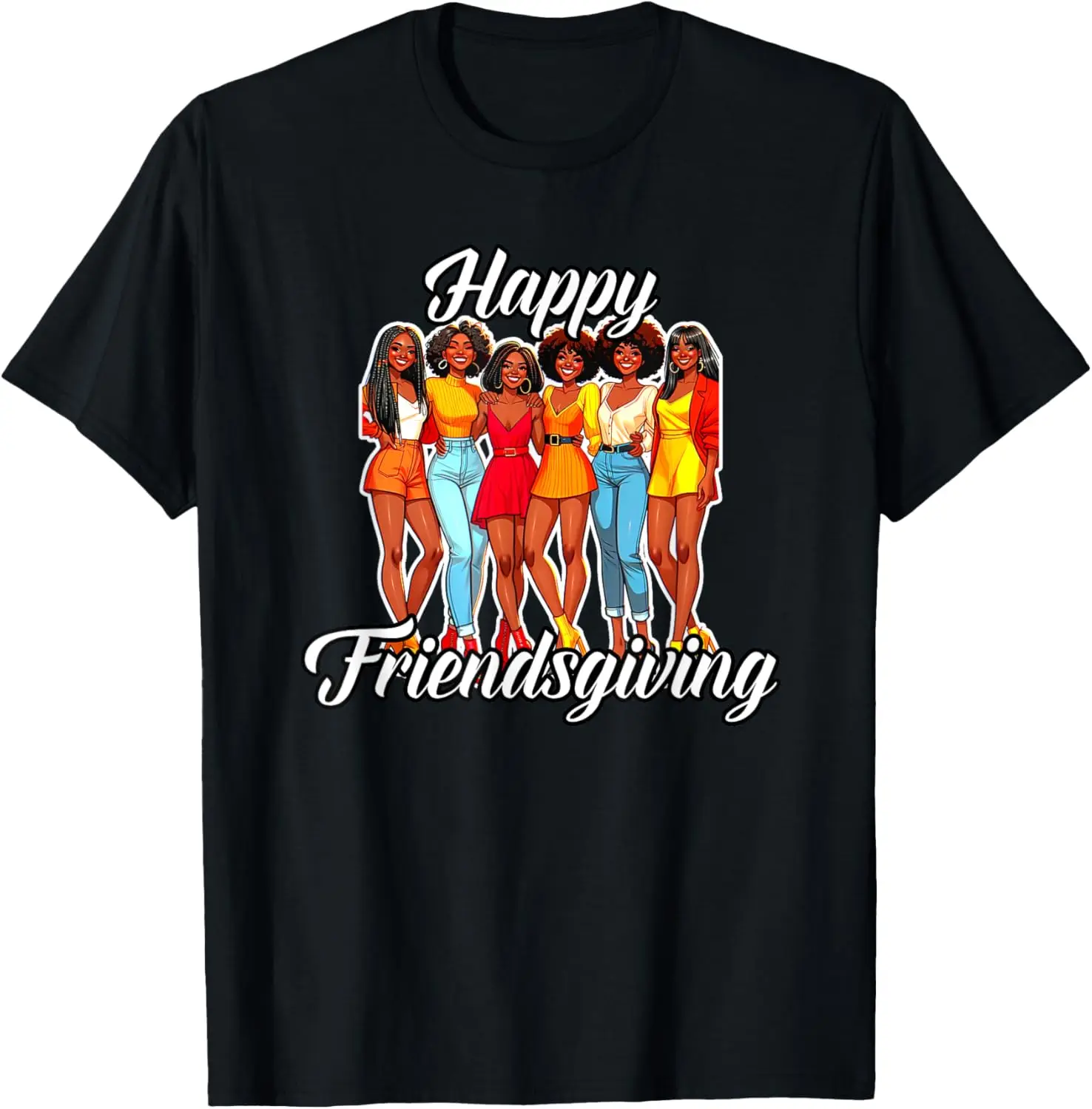 

Happy Friendsgiving African American Women Thanksgiving T-Shirt