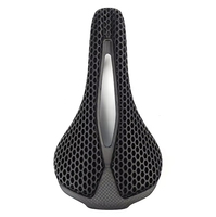 Carbon Fiber Bicycle Seat Cushion Folding Bike Saddle 3D Printing Honeycomb Ultra Lightweight Breathable Hollow Seat Cushion