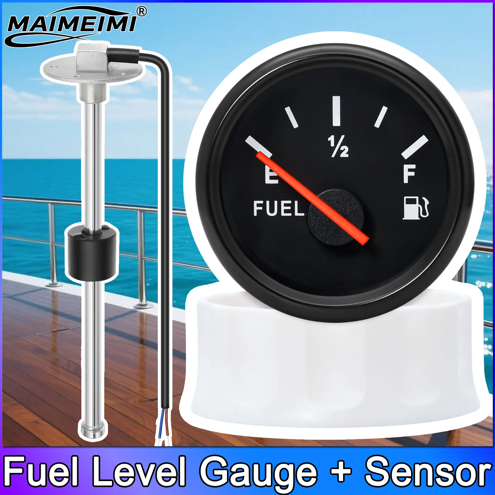 

Индикатор уровня топлива 0-190 Ом + датчик уровня топлива 52 мм Fuel Gague Красная подсветка 100-500 мм Датчик жидкого масла