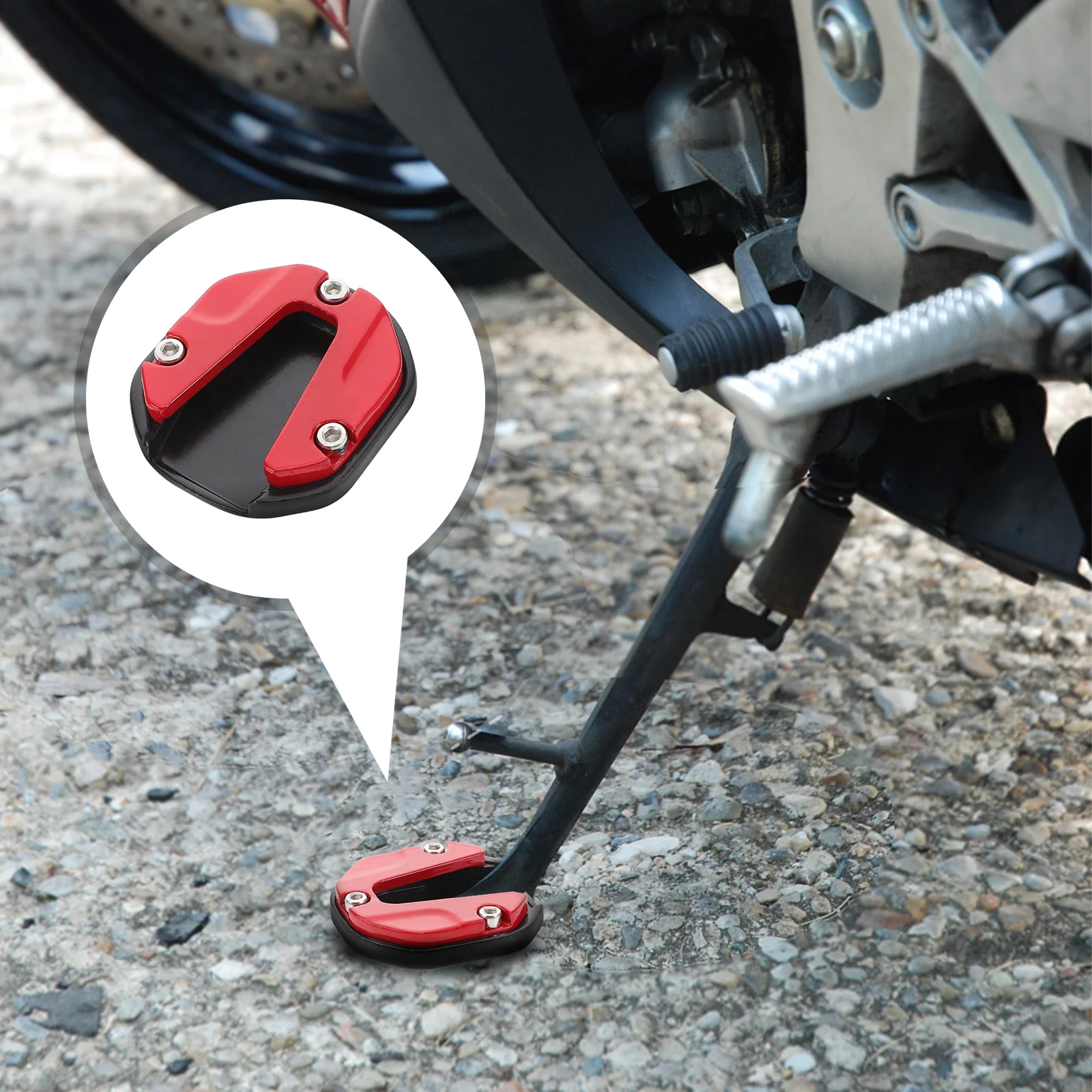 

Motorbike Kickstand Pad Widened Anti Slip Plate Side Stand Extension Stable Parking for Motorcycles
