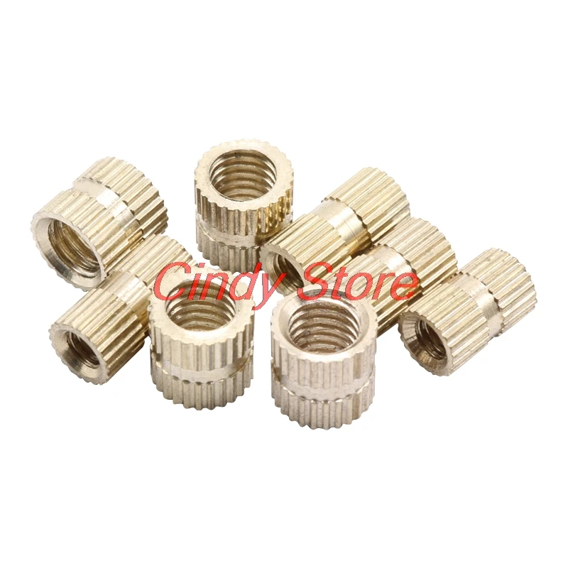 100pcs  Copper Inserts Brass Double Pass Knurl Nut Embedded Fastener M2 M2.5 M3