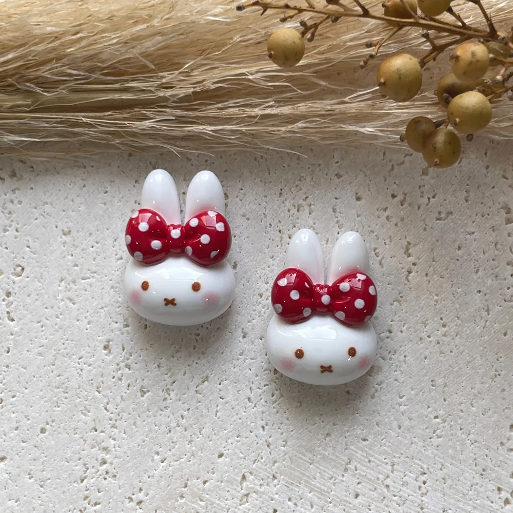 10/20/40pcs Miffy Kawaii Cartoon Resin Accessories DIY Phone Cases Holes Shoe Buckles Hair Accessories Decorative Materials Toy