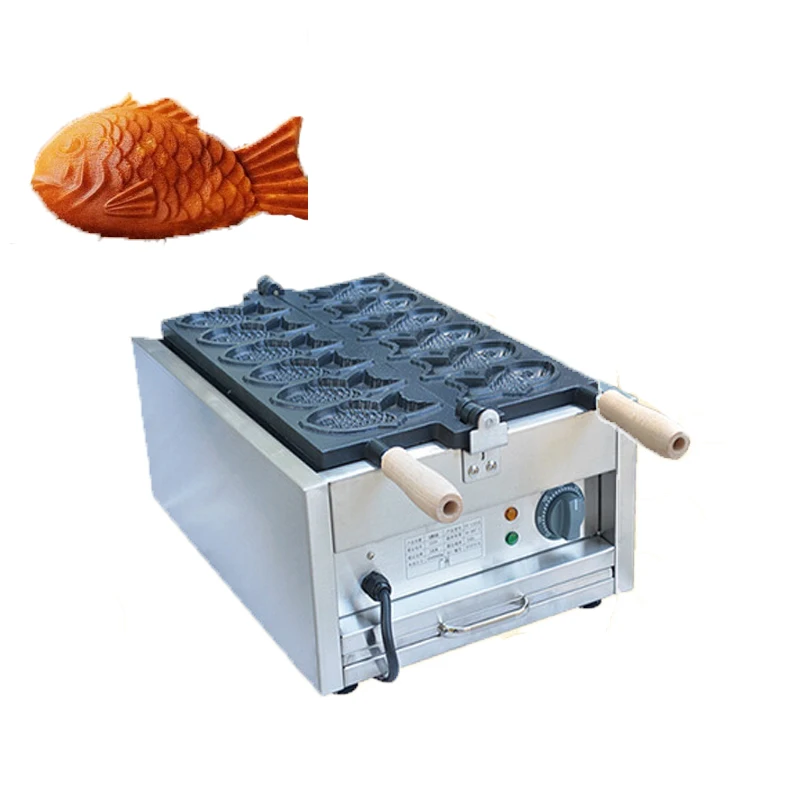 

Commercial Non-stick 6 Pcs Open Mouth Ice Cream Cone Taiyaki Maker Fish Shape Waffle Cone Making Machine 220V/110V