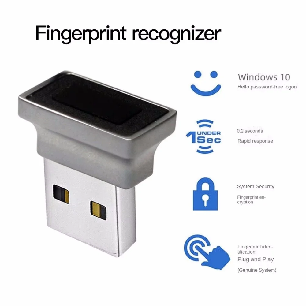 USB Fingerprint Key Reader Module For Windows 10 Hello Biometric Scanner Padlock Fingerprint Unlock Module Laptop Accessories