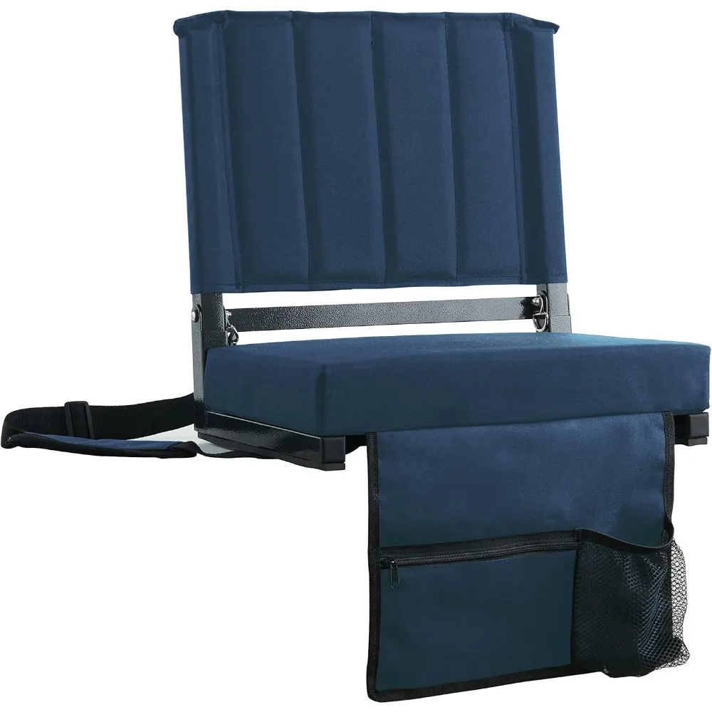 

Stadium Seats with Back Support Bleacher Chair Cushioned Thick Padded Seat Includes Shoulder Strap