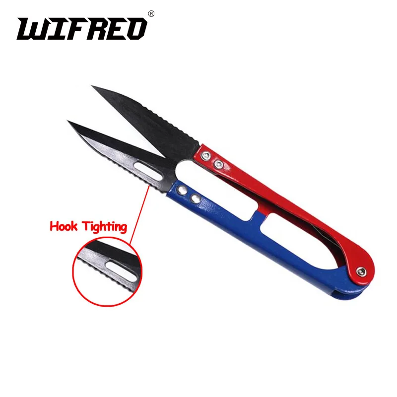 Wifreo 1PC/2PCS U Shape Fly Tying Scissors Sewing Clippers Mini Snips Trimming Nipper Thrum Fishing Thread Cutter Scissors