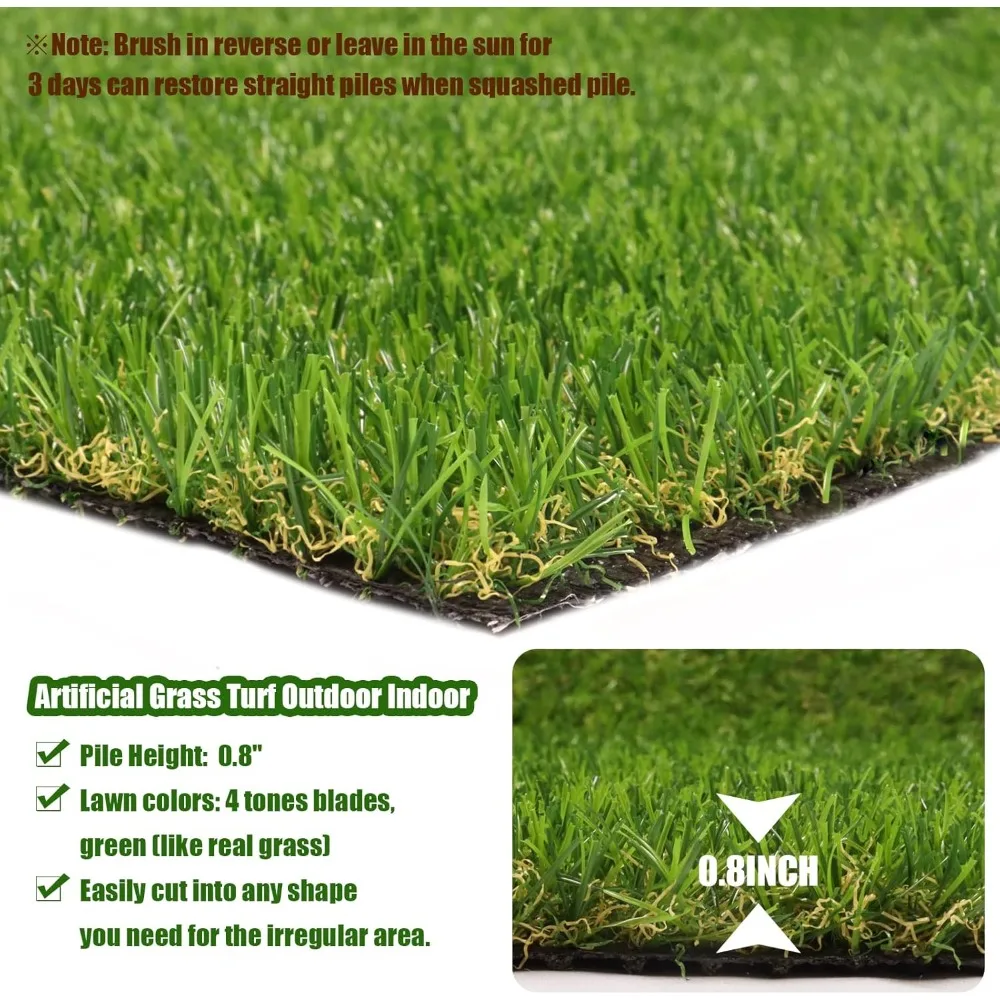 Realistic Artificial Turf Grass, 10 FT X 27 FT Artificial Synthetic Fake Grasses, Green Turf Rug Pet Dogs Lawn Mat ,Grasses