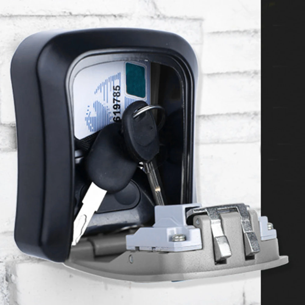 4 Digit Combination Code Lock Secret Key Safe Box Wall Mounted Anti Theft Key Case Home Waterproof Office Safety Storage Case