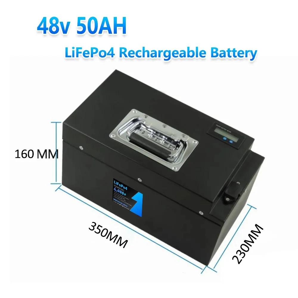 48V 50AHLifepo4 With Charger Built in BMS Optional 30A 50A 80A Lithium Iron Phosphate Battery For motorcycle with 10A Charger