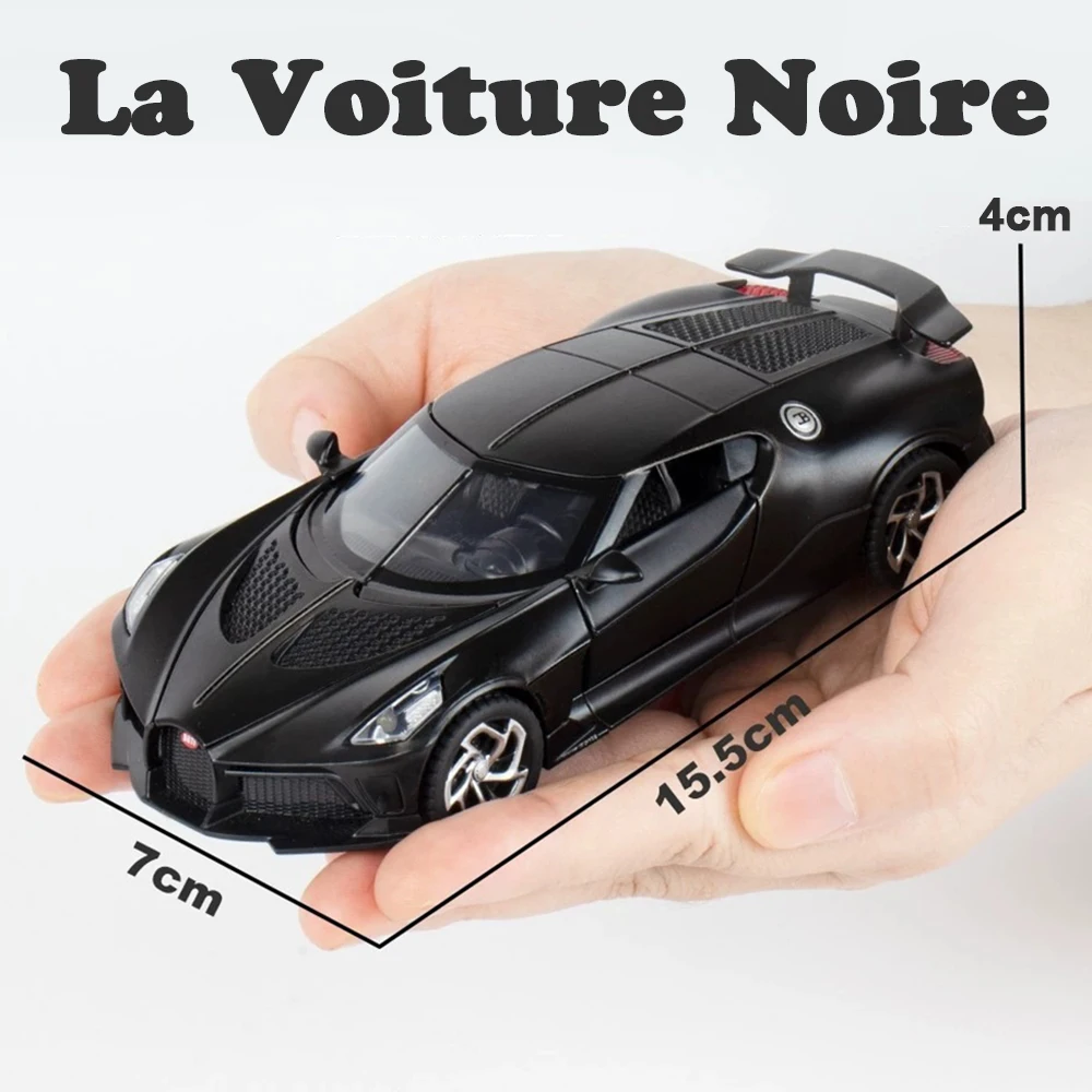 1:32 La Voiture Noire DIVO Toys Sportscar Diecast Alloy Model with Sound Light Pull Back Doors Opened Vehicle Collecting Hobbies