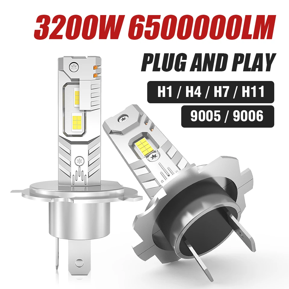 

3200W High Power H7 H4 H11 H1 LED Bulb Turbo Headlight 6000K 6500000LM 12V 24V CSP Powerful Best 9005 9006 LED Diode Mini Lamp