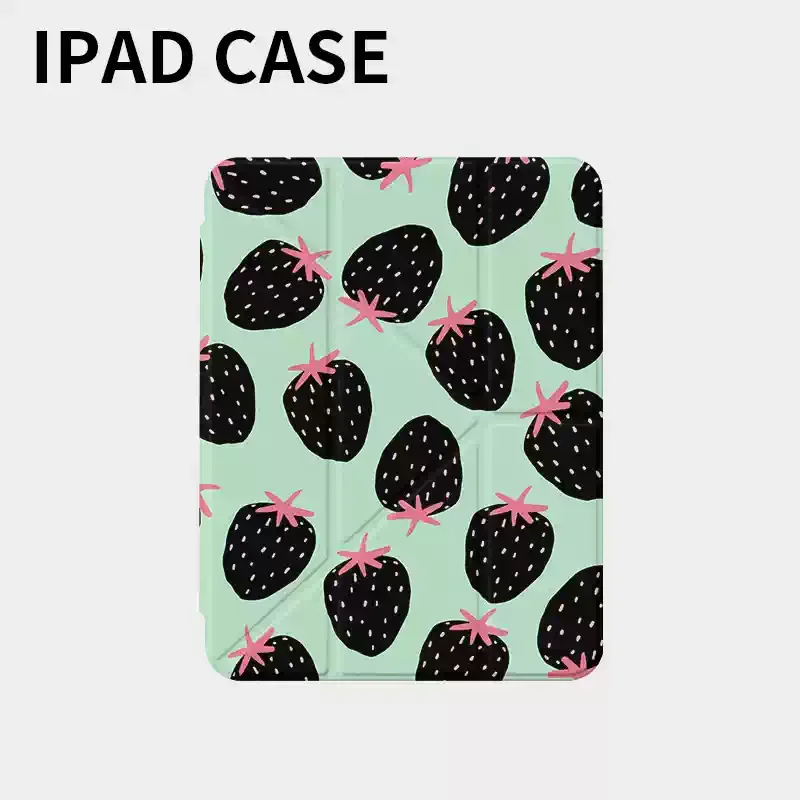 Fresh Black Strawberries Summer Fold Tablet Case For iPad Pro 13 11th A16 12.9