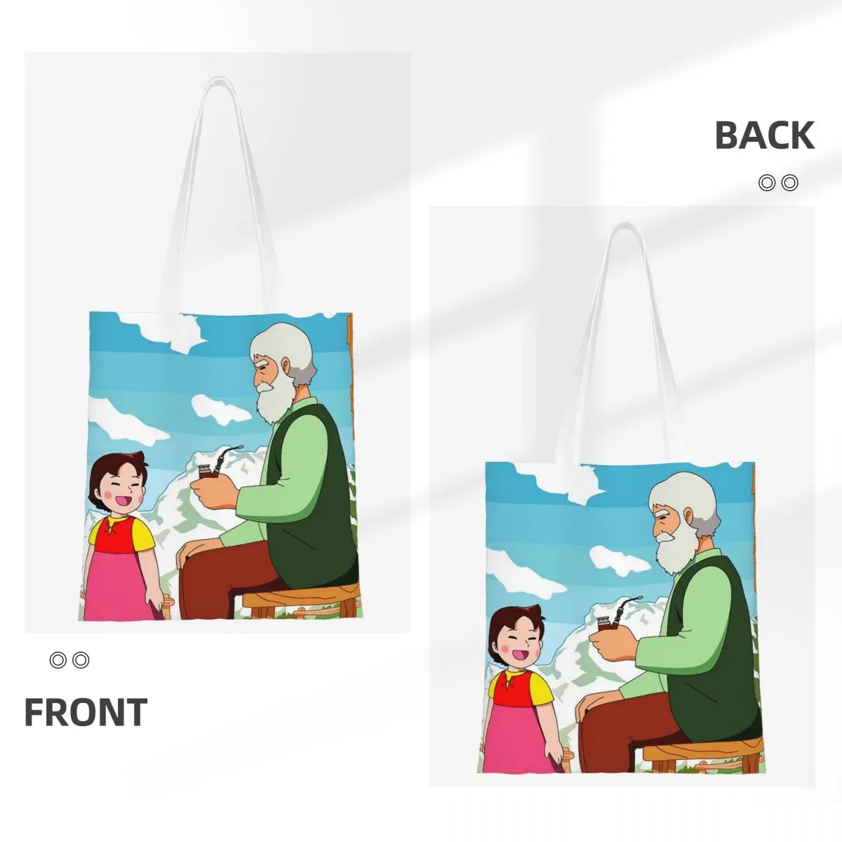 Heidi sacolas de compras de lona, sacola reutilizável para mulheres, bolsa de ombro, bolsa de viagem