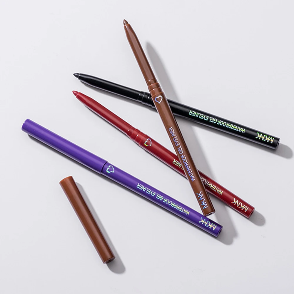 Stylo Eyeliner Waterproof Lisse à vaccage Rapide et Longue Durée, Gel Noir et Marron, Maquillage pour les Yeux Non Fleuri, 256