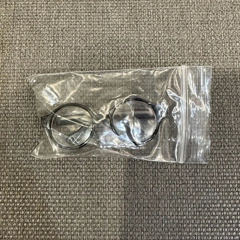 Accessori fai da te da 1 pezzo Occhiali di plastica trasparenti per bambole in cotone da 10 cm e occhiali da sole per bambole in peluche da 17 cm
