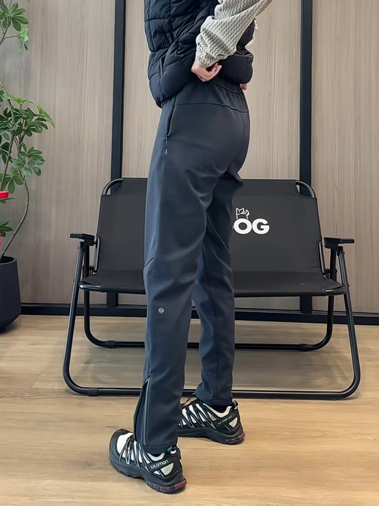 American Sle Dames Winter Outdoor Wandel- en Skibroek Elastische Slim Fit Zachte ell-broek met Rits Rechte pijpen Casua...