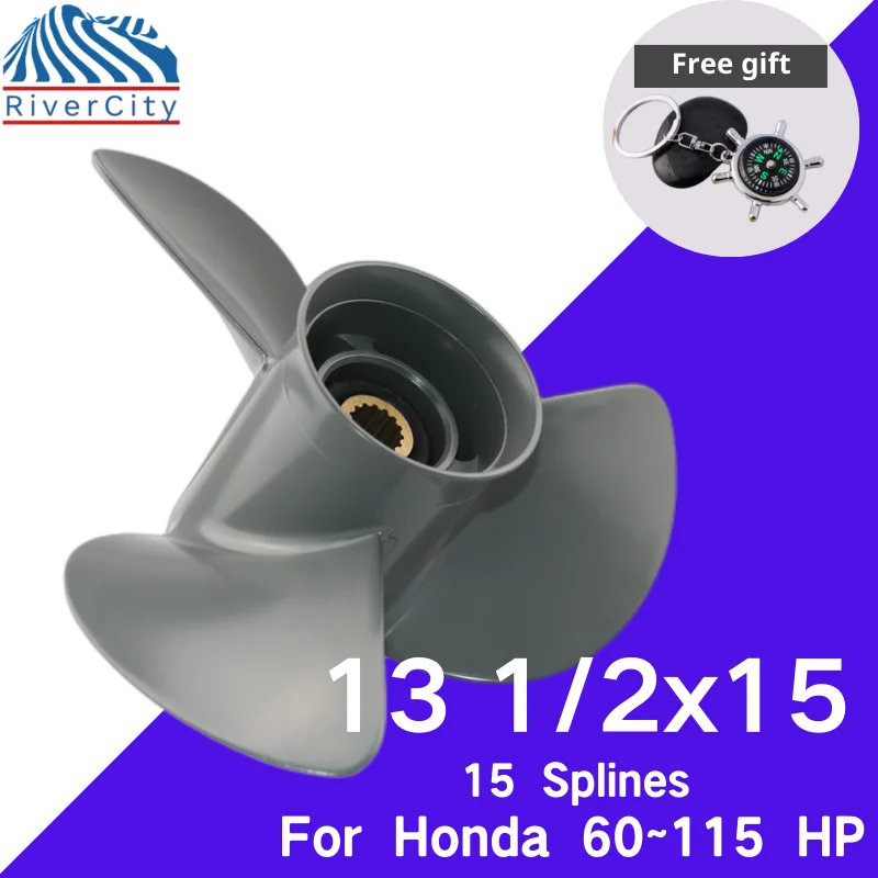 Outboard Propeller For Honda 60HP 75HP 90hp 115hp 130hp 13 1/2x15 Boat Aluminum Alloy Screw 3 Blade 15 Spline Marine Engine