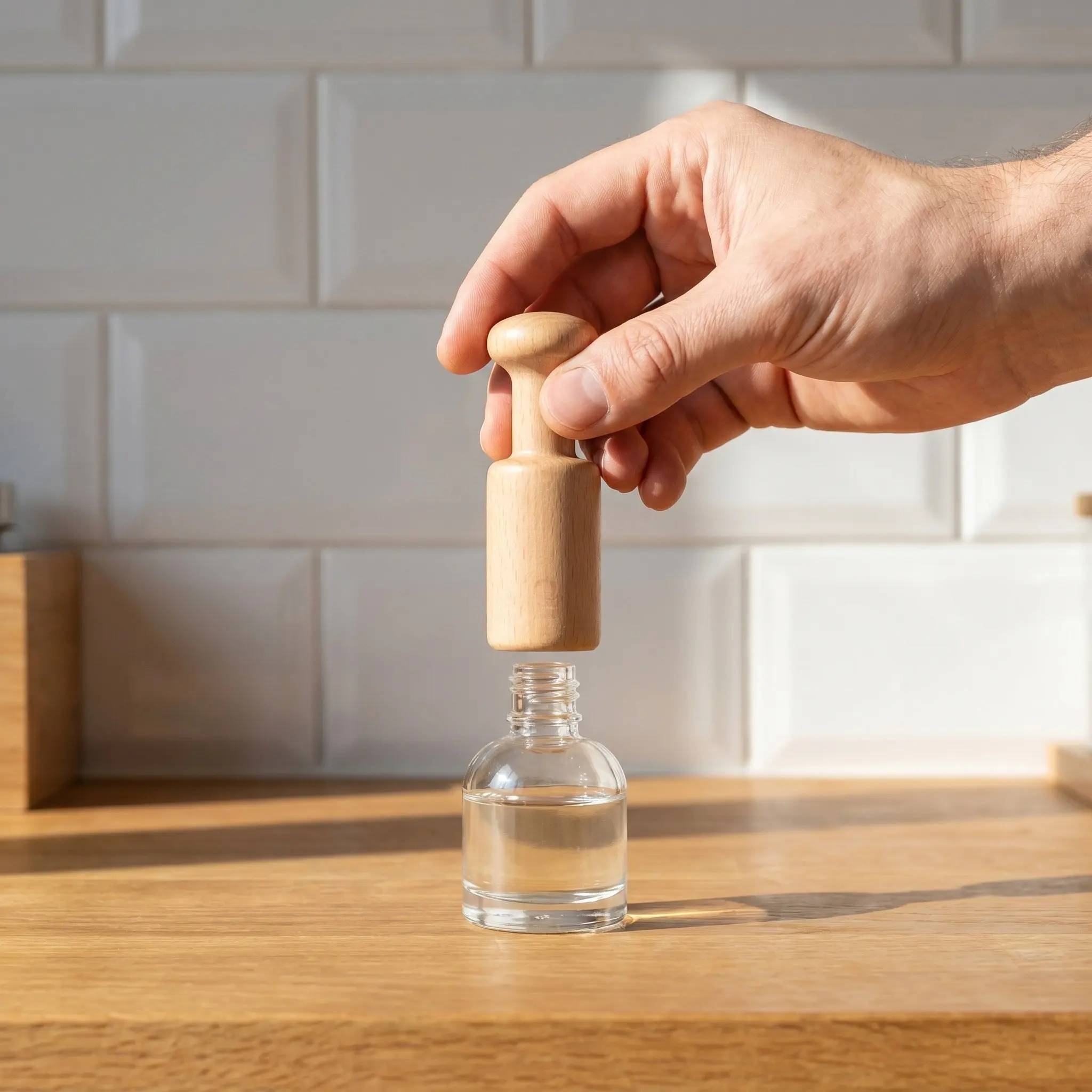 Wood Handle Perfume Bottle Crimper Manual Vial Capper Tool Handheld Spray Pump Press Fragrance Sealing Tool for and view 4