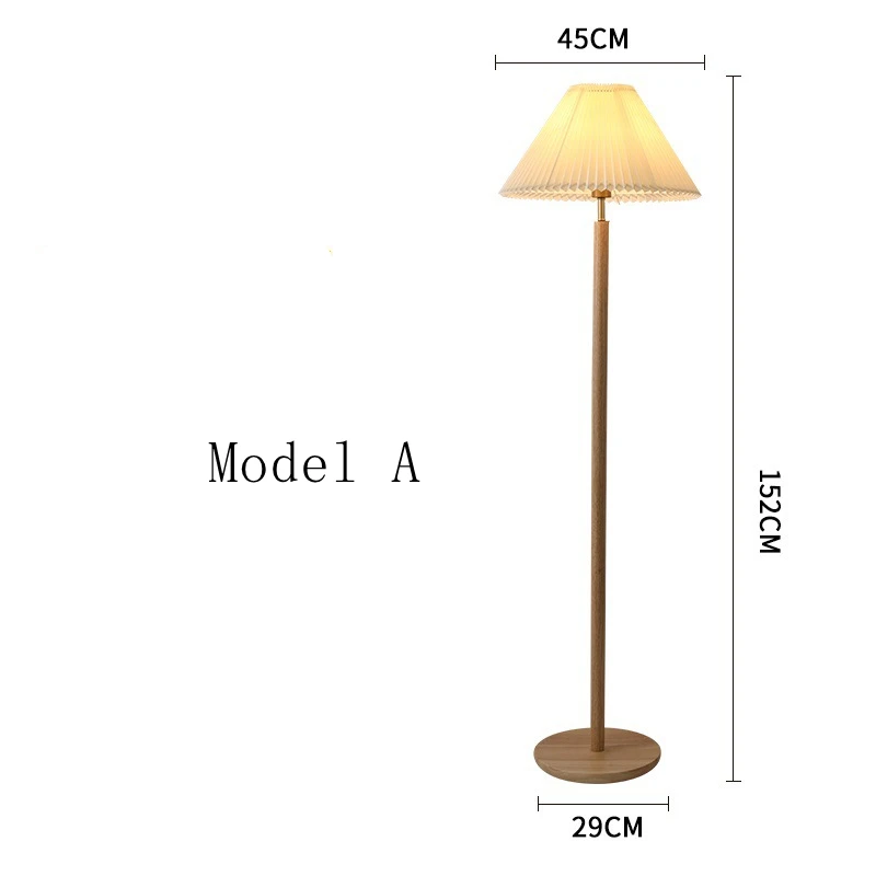 Imagem -06 - Simples Nordic Solid Wood Floor Lamp Moderno Cabeceira Luz Madeira Escura Tecido Sombra Casa e Apartamento E27