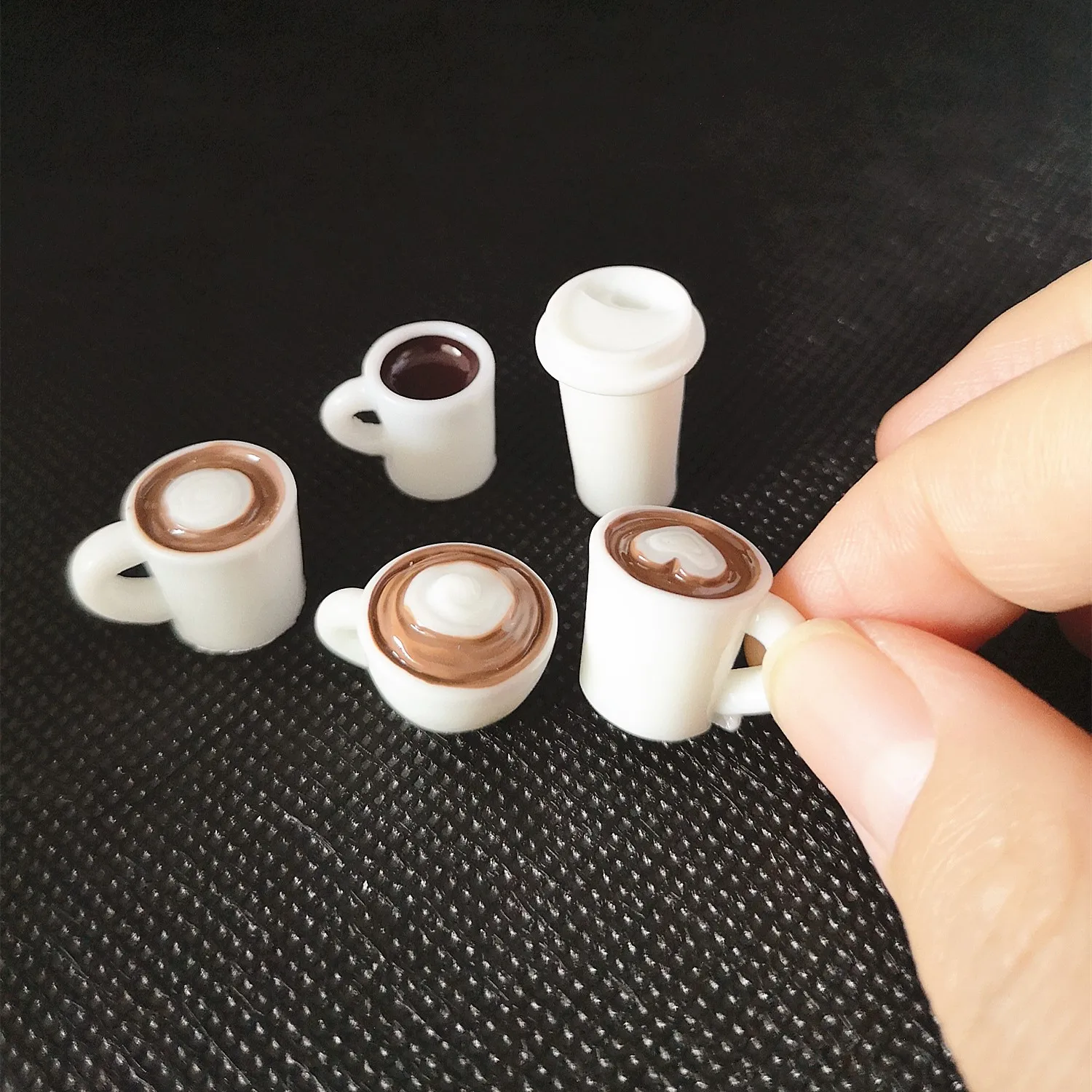 10 stücke Harz Simulierte Mini Kaffee Tasse Für DIY Telefon Fall Dekor Hause Miniatur Lebensmittel Spielen Flasche Für Küche Spielzeug Puppenhaus – Detail 11