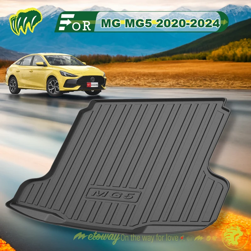 

For MG MG5 2020-2024 Custom Fit Car Trunk Mat All Season Black Cargo Mat 3D Shaped Laser Measured Trunk Liners