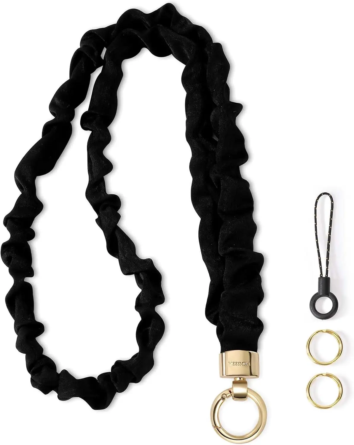 

Stretchy Scrunchie Lanyard for ID Badges, Cute Neck Lanyard for Keys, Retractable Keychain Holder for Women
