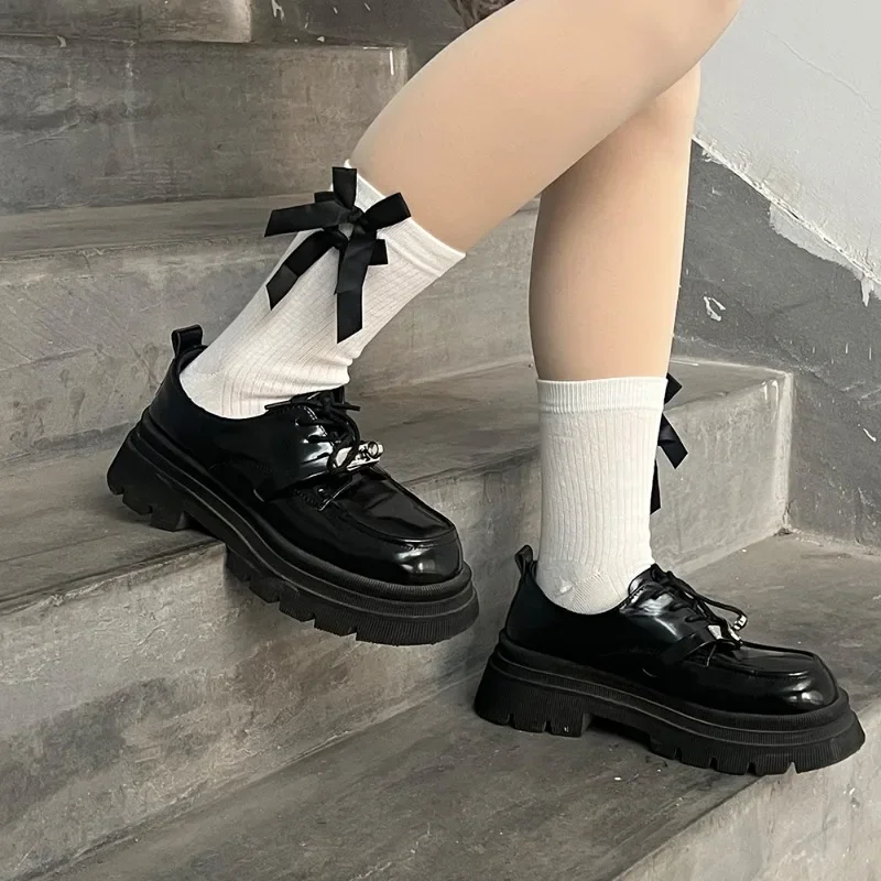 Women Jk Bow Socks Spring White Japanese Cute Kawaii Harajuku Sweet Style Lolita Bowknot Female Short Crew Socks Girl Gift Soks