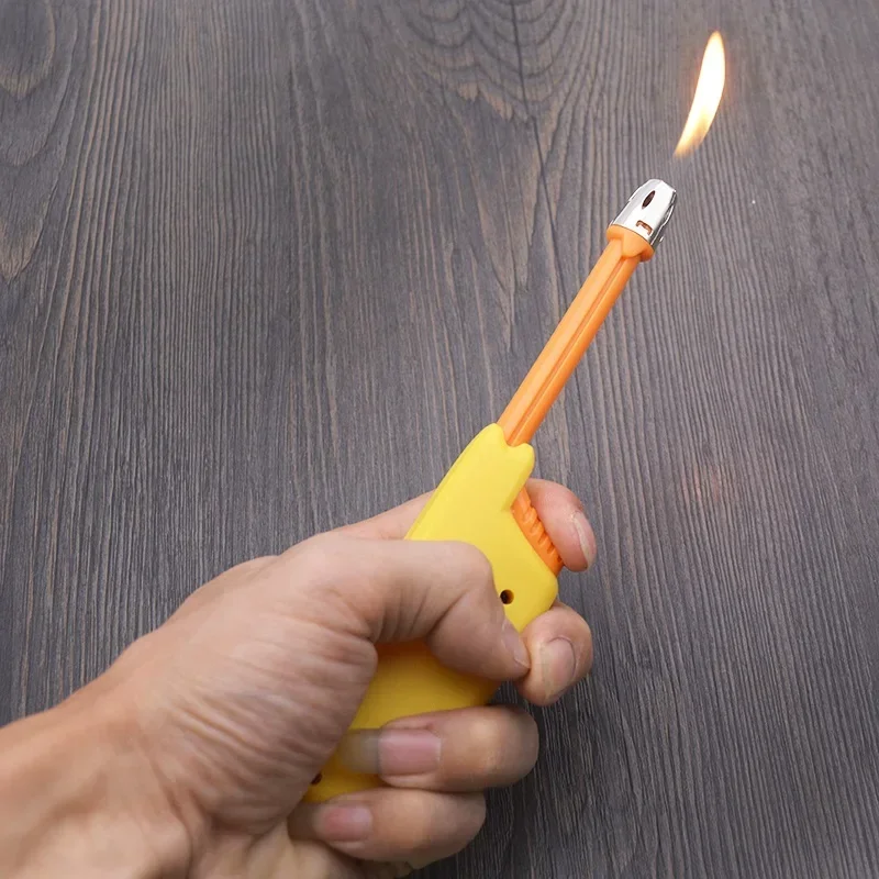 Refillable Plastic Torch Lighter Candle Lighter Adjustable Kitchen Igniter Mini Butane Gas for BBQ Outdoor Fire Start 11-18cm