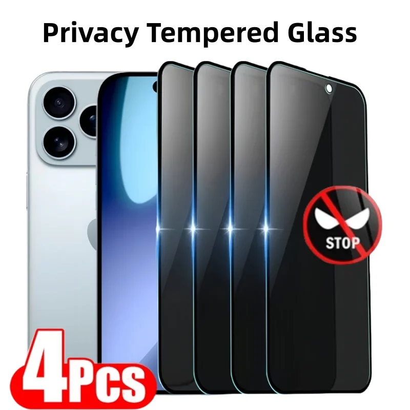 3/4 Uds Protector de pantalla de privacidad para iPhone 17 16 Pro Max 17air 16 Plus vidrio templado antiespía para iphone 17pro