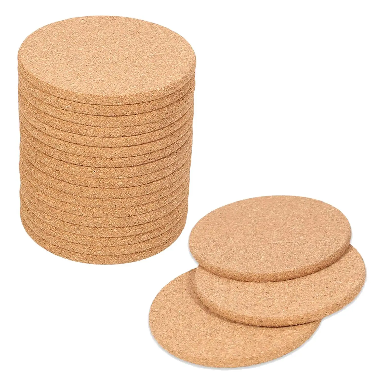 

20Pack Cork Coasters for Drinks Bar Coasters Absorbent Heat Resistant Reusable Saucers for Drink Wine Glasses Cups Mugs