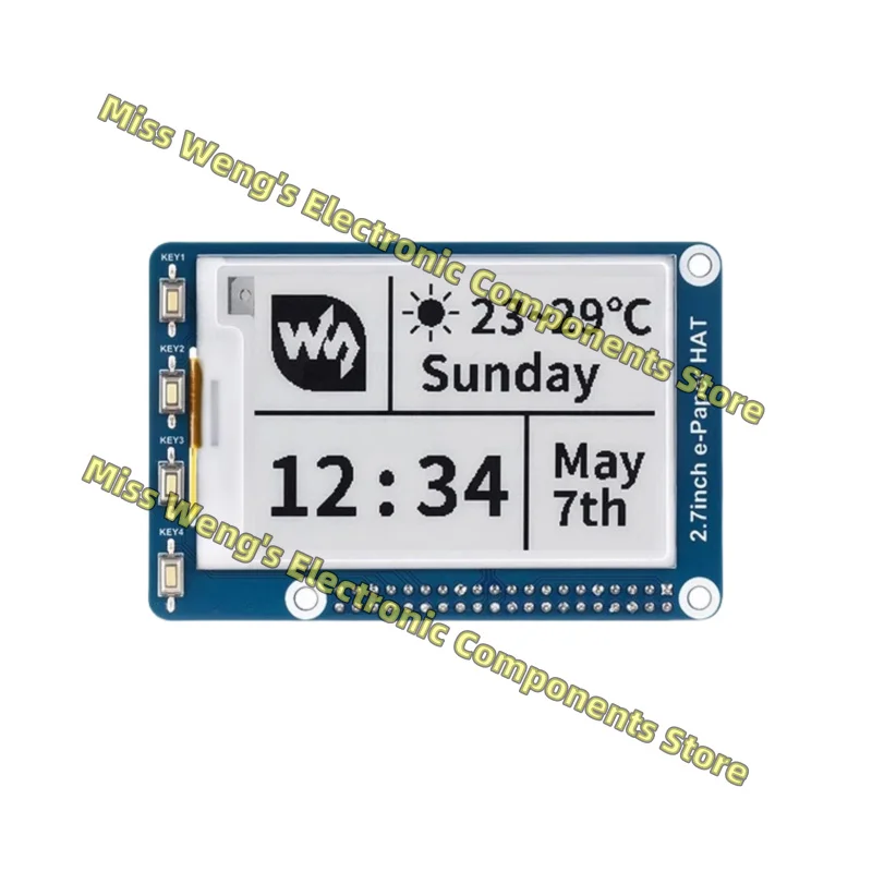 2.7-inch ink screen electronic paper display module black and white dual color label screen 2.7inch e-Paper HAT