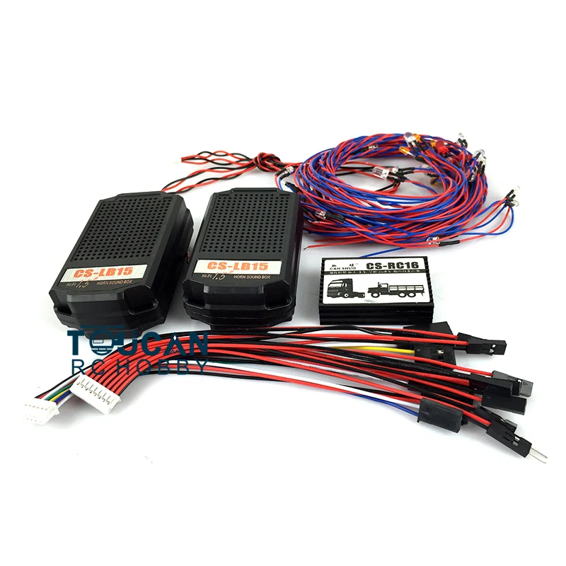 RC16 LED 조명 사운드 시스템 세트 (1/14 타미야 RC 트랙터 트럭 XT60 플러그 포함) 취미가족을 위한 몰입형 경험 업그레이드