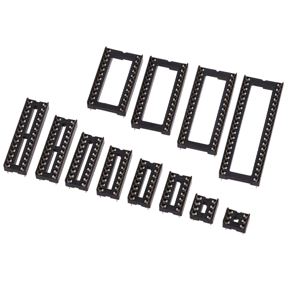 10PCS IC Sockets 2.54MM DIP6 DIP8 DIP14 DIP16 DIP18 DIP20 DIP28 DIP40 Pins Connector DIP Socket 6 8 14 16 18 20 24 28 32 40 pin