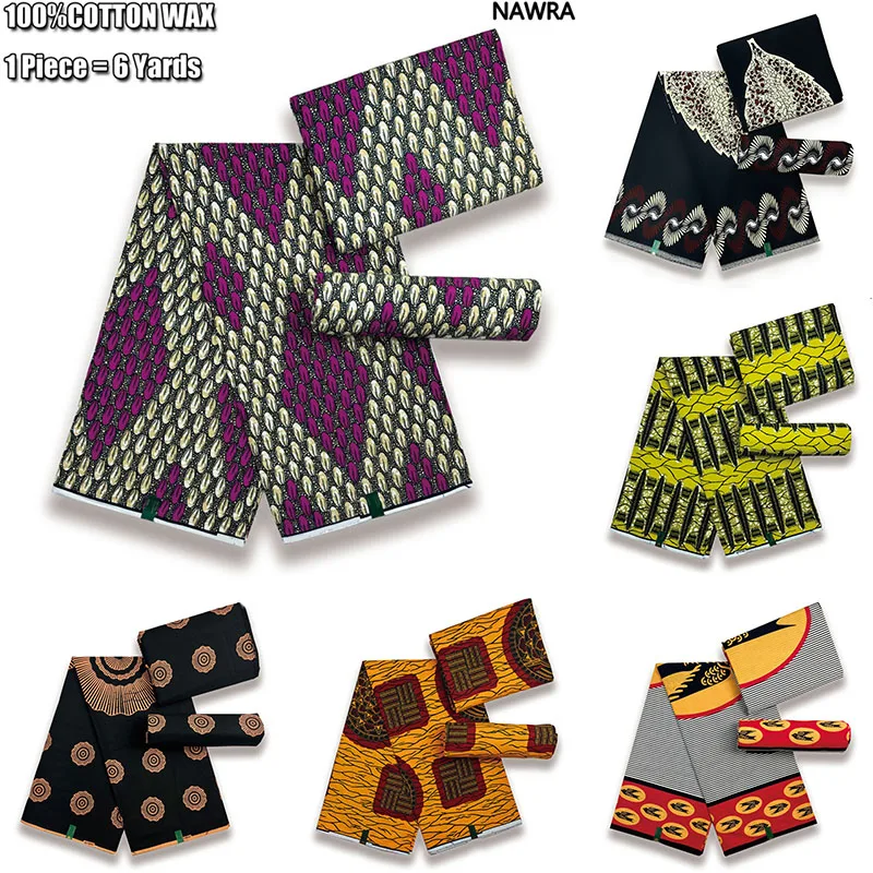 2025 New Ankara African Real Wax Fabric Nigerian Wax Print Fabric High Quality 100% Cotton Ghana Style Fabric For Women Pagne