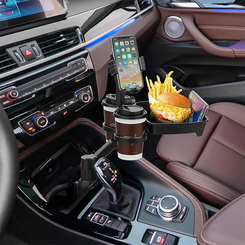 Portavasos de teléfono móvil para coche, bandeja desmontable con rotación de 360 grados, portavasos automotriz