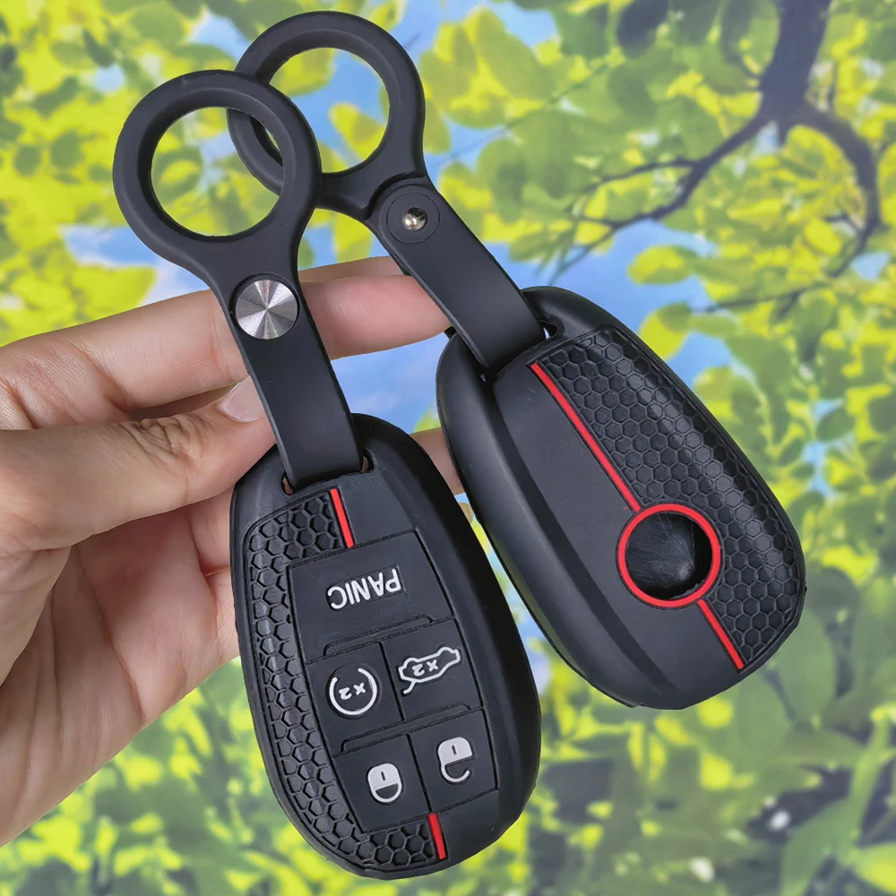 Durable Honeycomb Silicone Protector With Keychain for Alfa Romeo Stelvio Giulia 2017‑2021 Remote Key Holder