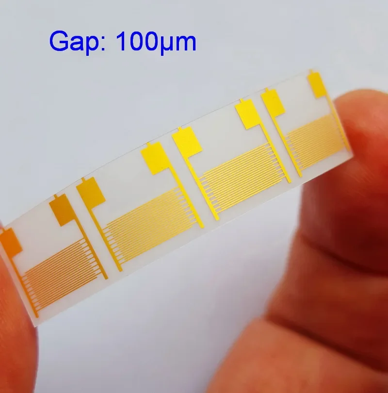 100um Flexible PET Interdigital Electrode Capacitance Array Gas Biological Humidity Sensor Chip Smart Wear