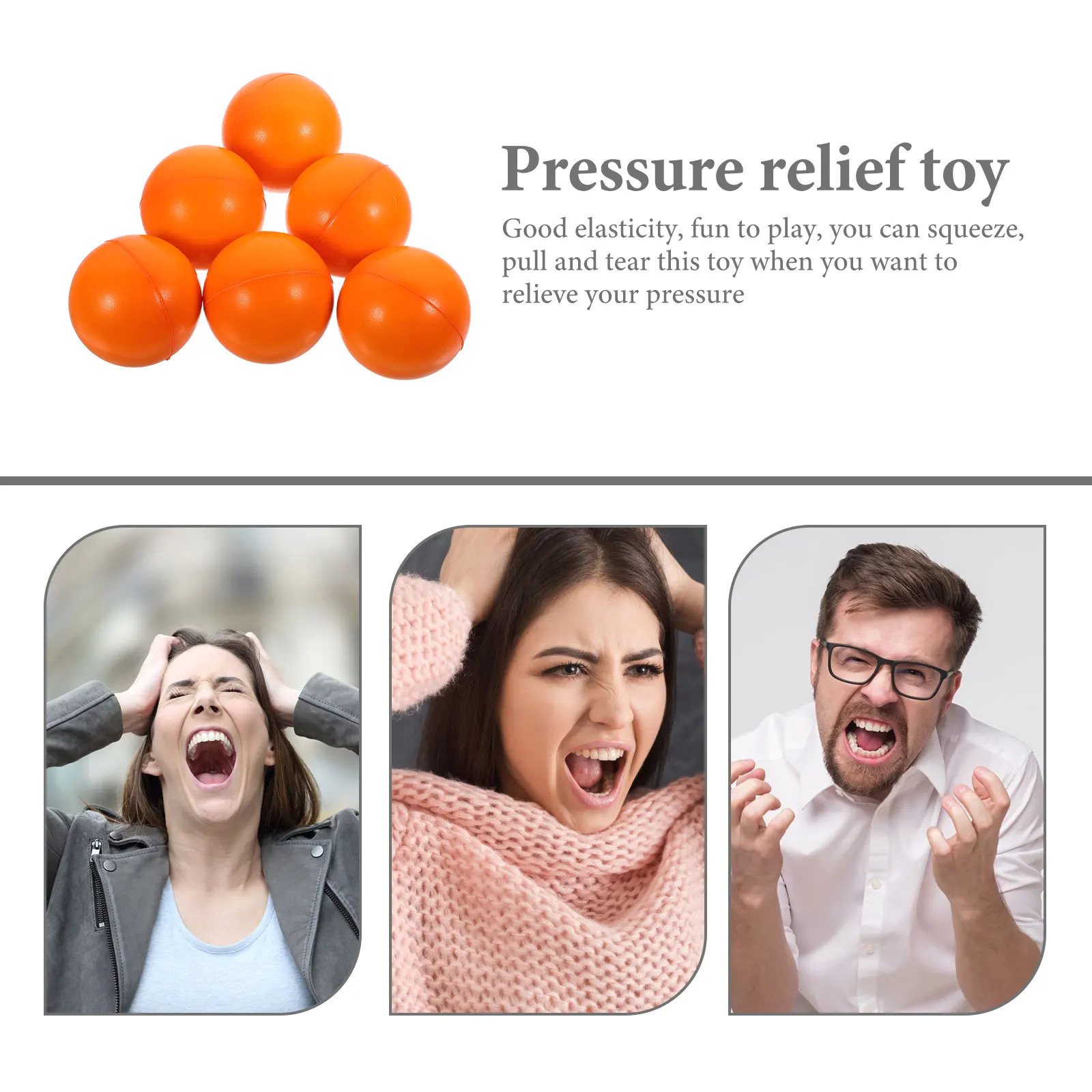 

12Pcs Orange Squeeze Ball Stress Relief Toy Funny Fidget Toy Elastic Sensory Decompression Balls