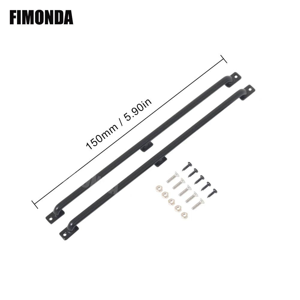 FIMONDA 금속 바디 쉘 난간, 1/10 RC 크롤러 TRX4 축 SCX10 90046 D90 CC01 TF2 용, 길이 75mm, 133mm, 150mm, 2 개