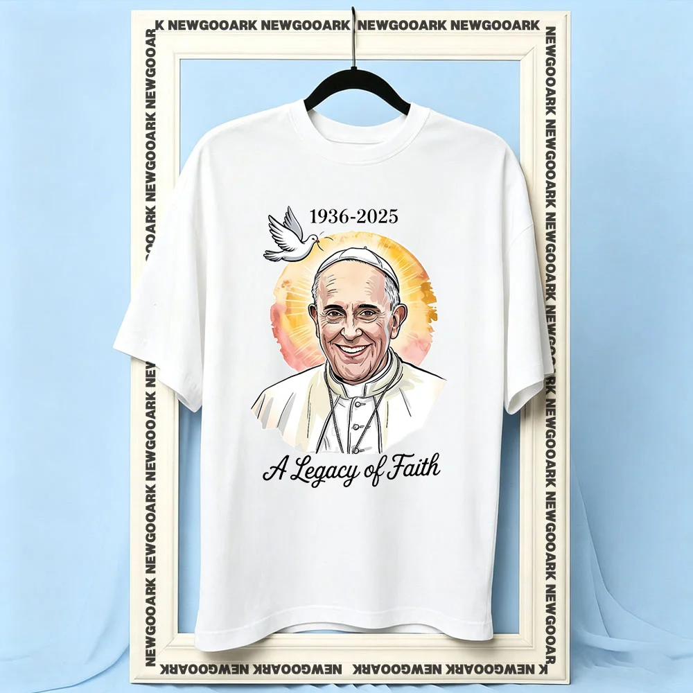 1936-2025 a legacy of faith RIP Pope Francis Shirt Woman Man Summer Cotton Graphic T Shirts Adult Streetwear Short-sleev