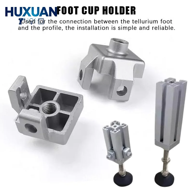 Caster Foot Wheel Cup Fixing Block Durable Aluminum Alloy Connect Block for M8 M10 M12 3030 4040 4545 Profile Industrial Use