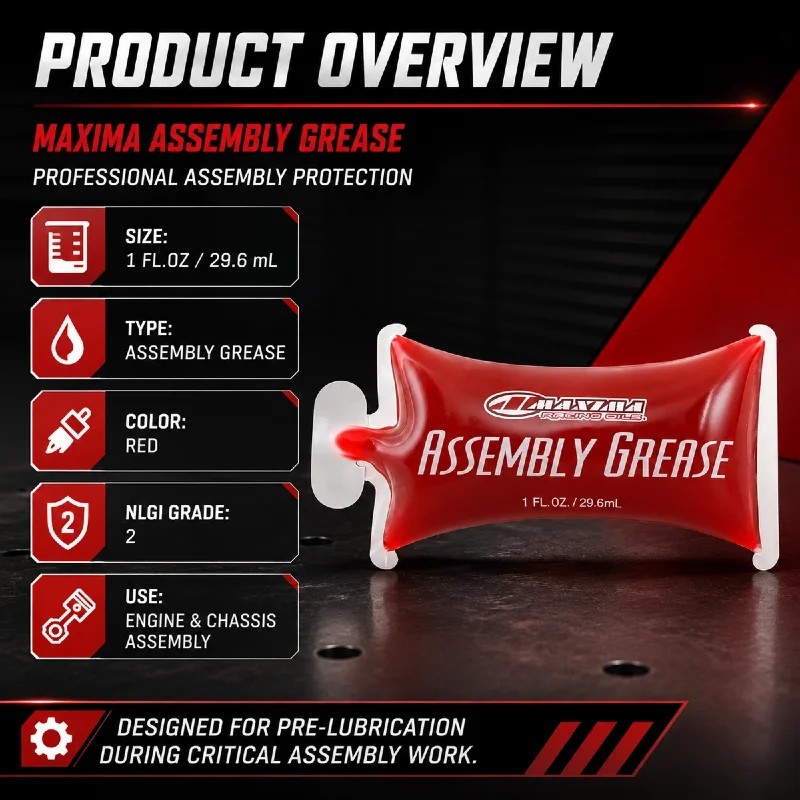 MAXIMA Assembly Grease  Engine Assembly Lubricant High Temp Anti Wear EP Grease for Camshaft Lifters Bearings 1OZ