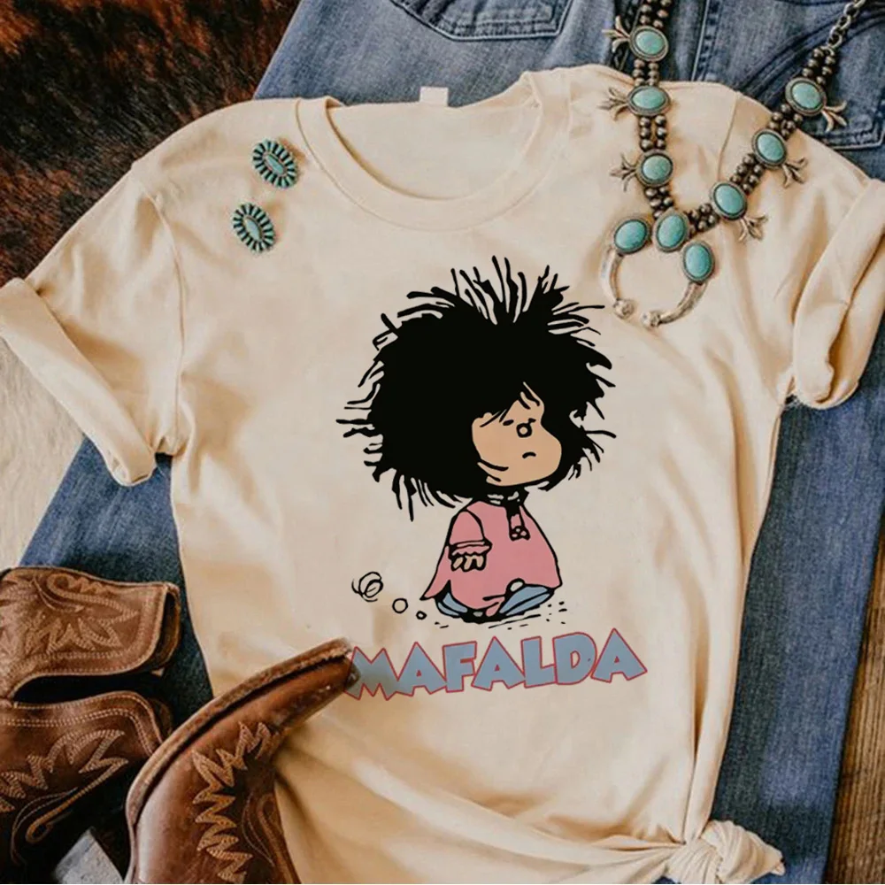 Mafalda t shirt women summer t shirt female graphic streetwear harajuku clothing