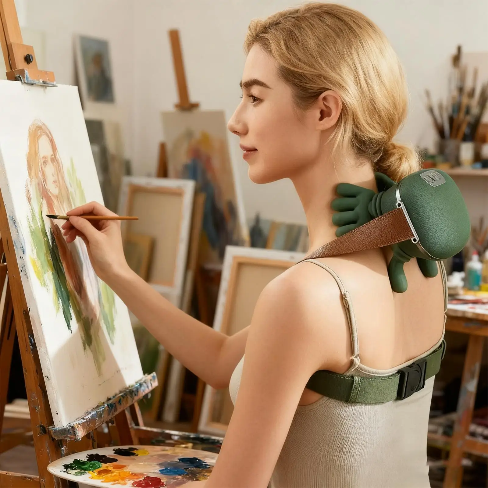 

3 Speed 2 Heating Modes Neck Massager Device Rechargeable Cordless Neck Massager for Deep Tissue for Dad Mom Him Her Spa