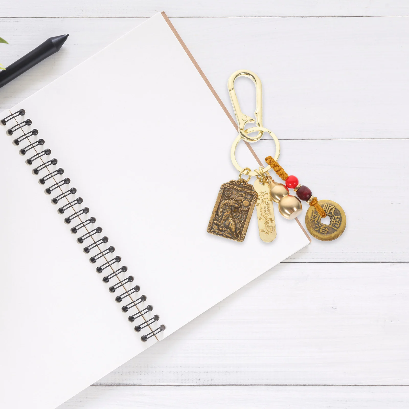 Ring Wu Key Chain Backpack Pendant Rings Chains Bag Small Keychain for Car Keys God of Wealth