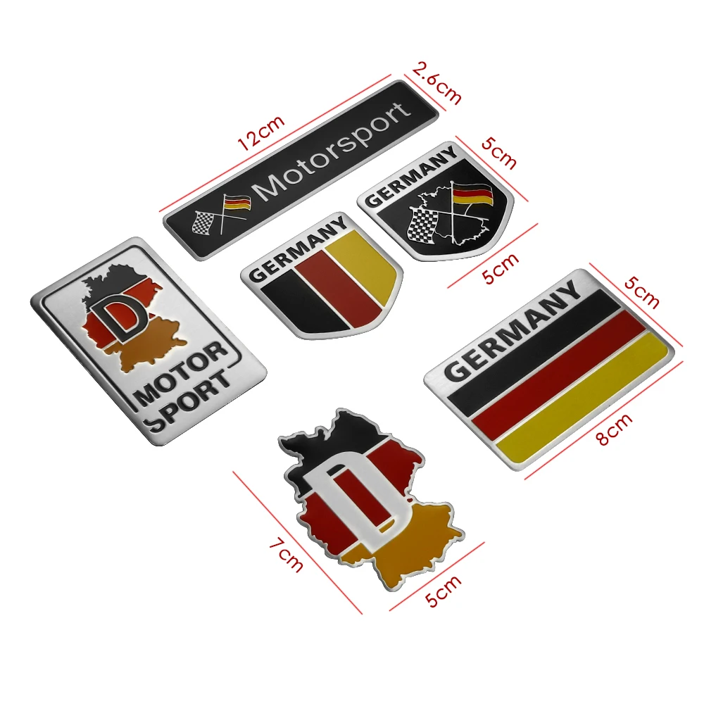 Fashion Germany Flag Collection Deutsch Quality 3D Aluminum Car Auto Badge Emblem Sticker for VW Audi Mercedes BMW Accessories view 6